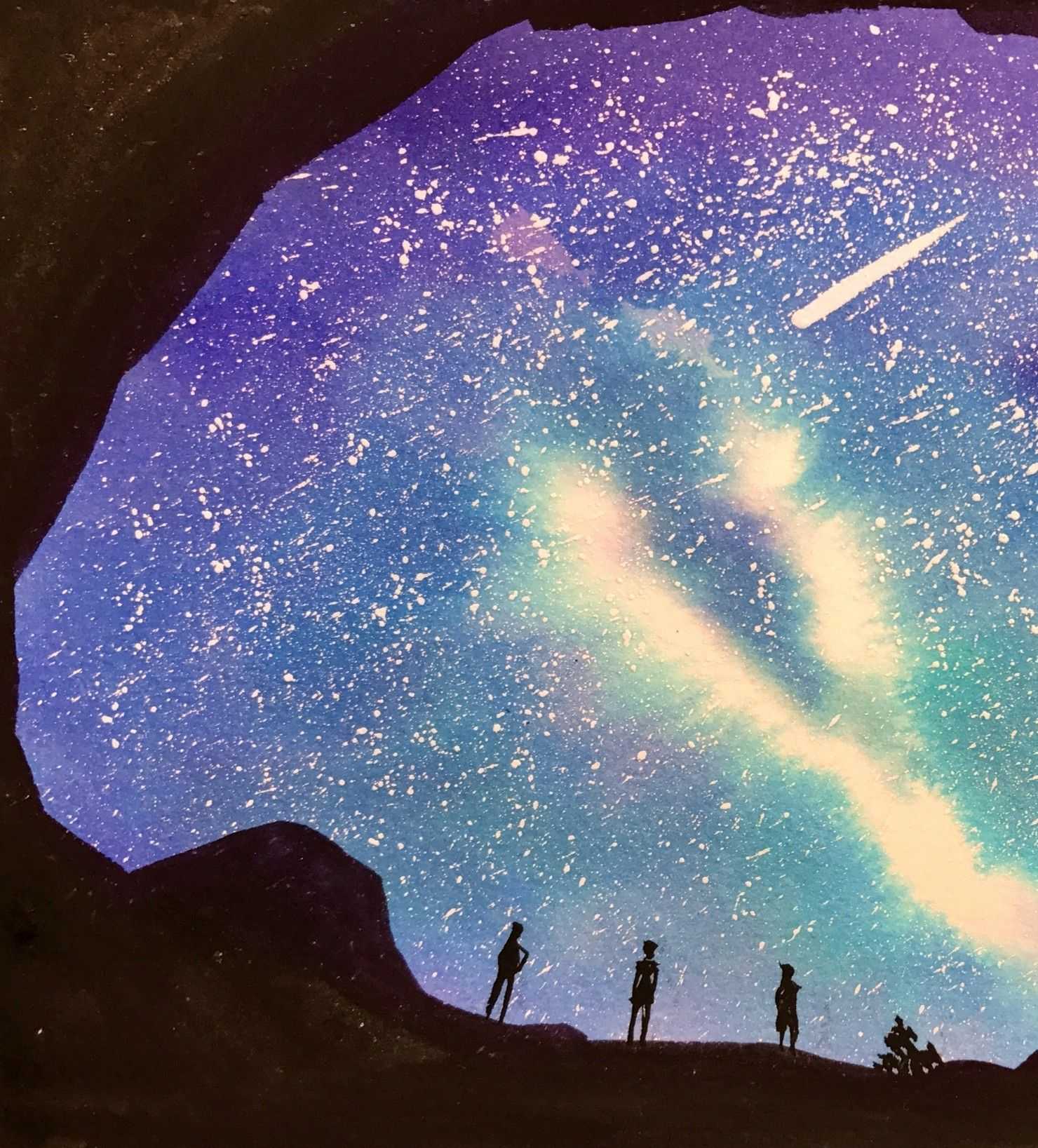 水彩画：分步骤教你画银河之眼，原来这么美的画，画起来很简单！