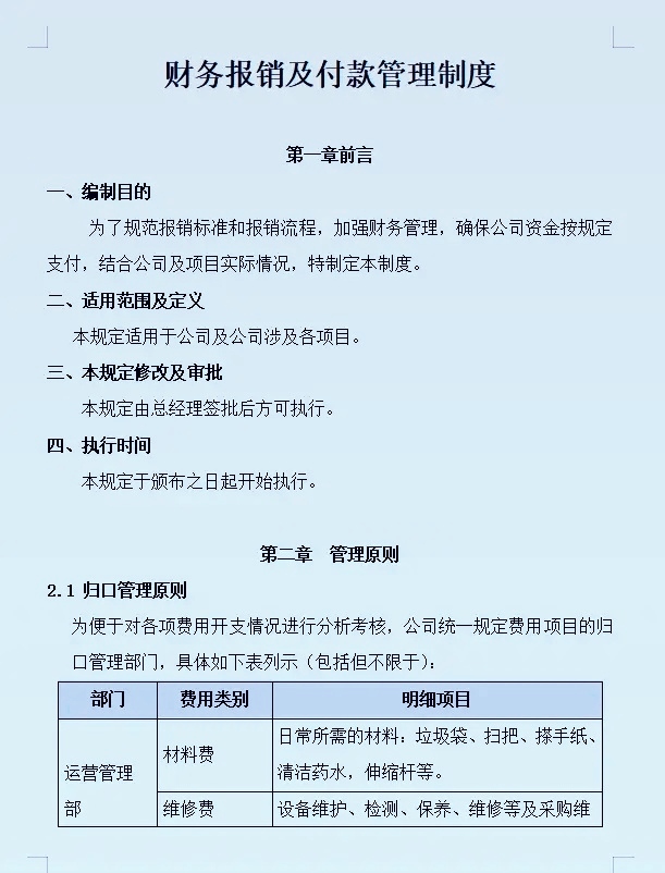 财务升职必备：财务报销管理制度模板，直接参考套用即可