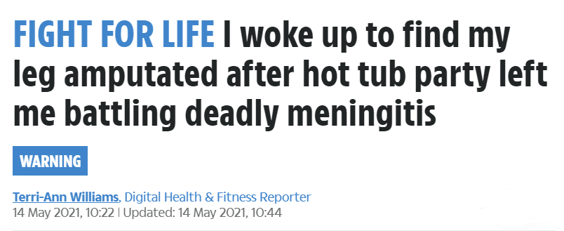 25岁女子泡澡感染致病细菌！医生：不得不截肢