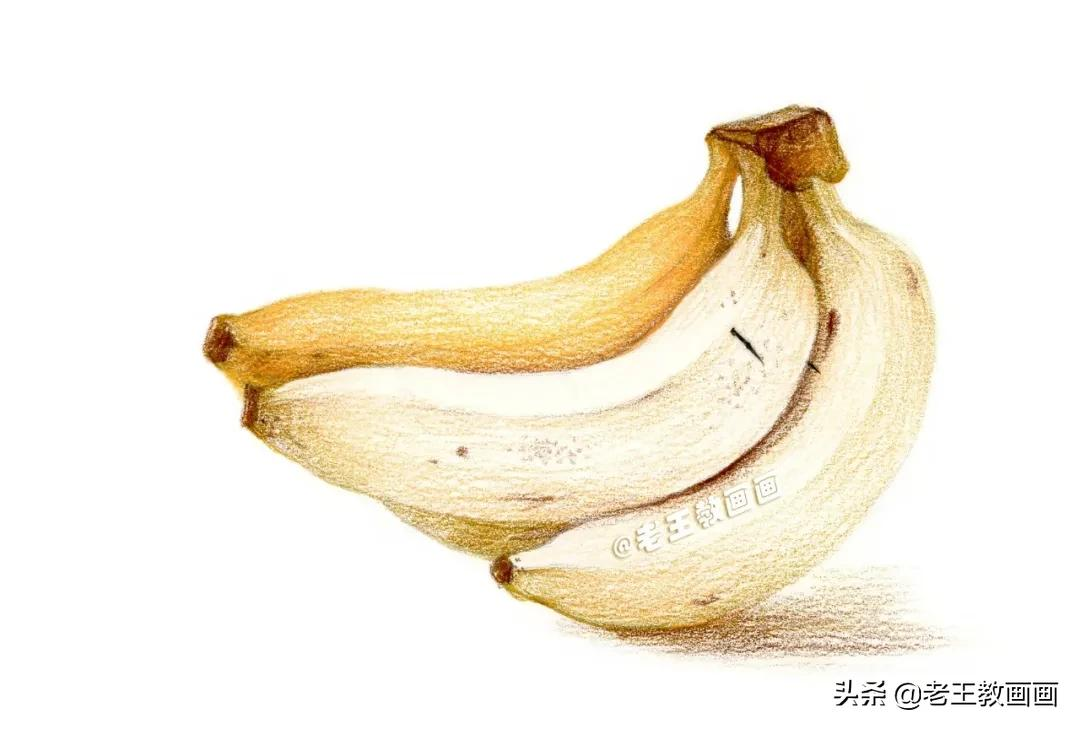 彩铅详细教程,教你画一盘香蕉