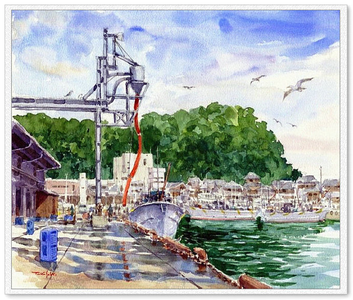 东亚风情 -- 高崎尚昭水彩画