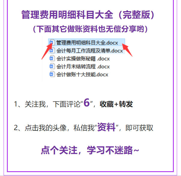 财务人员速看：管理费用明细科目大全（完整版），建议收藏