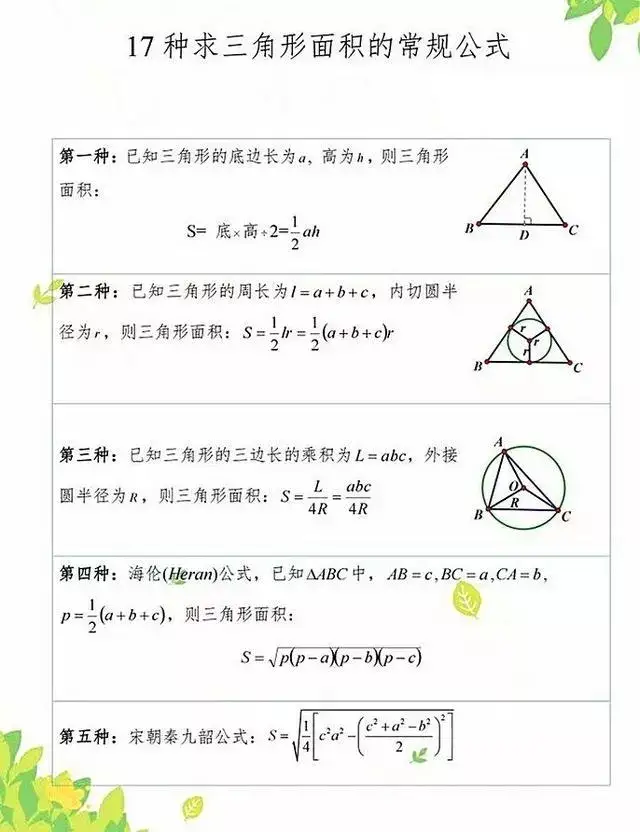 初中数学三角形面积计算方法详解