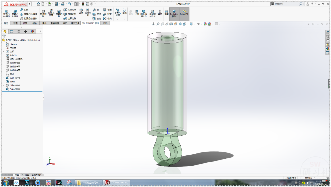 用SolidWorks制作一个简单的：活塞式平行四边形升降机构