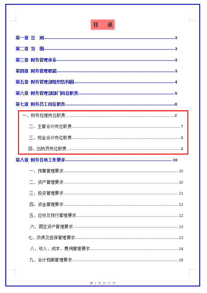 完整版财务管理制度及流程图，含各岗位工作职责及流程，可供参考