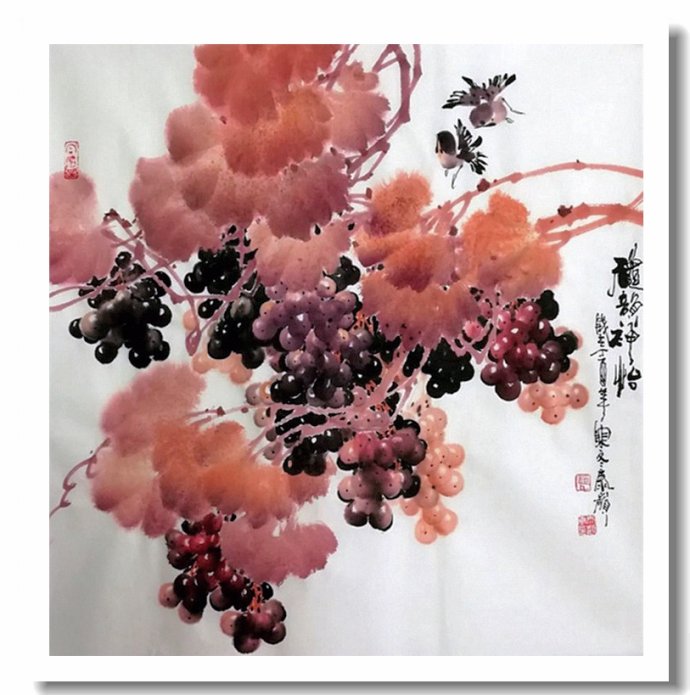 溢香流韵--赵太岭画葡萄