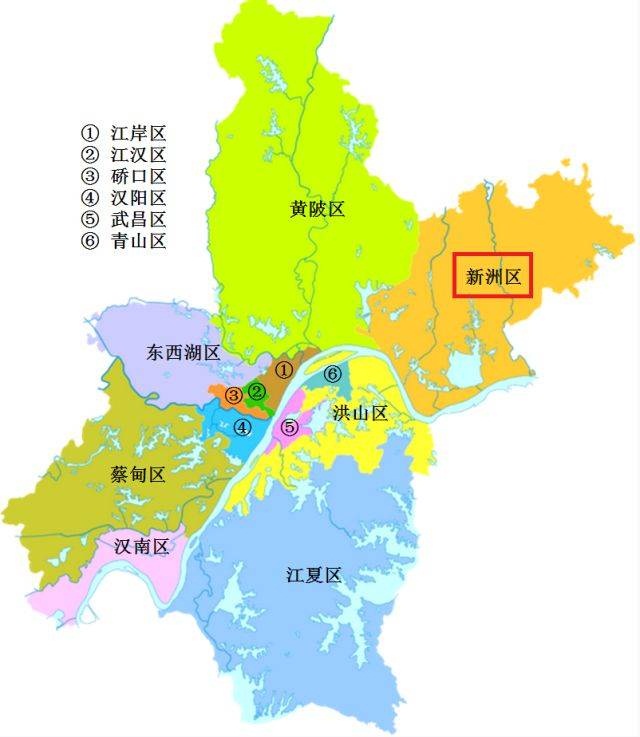 武汉市行政区划图面积介于30平方公里(含)至40平方公里(不含)之间的市