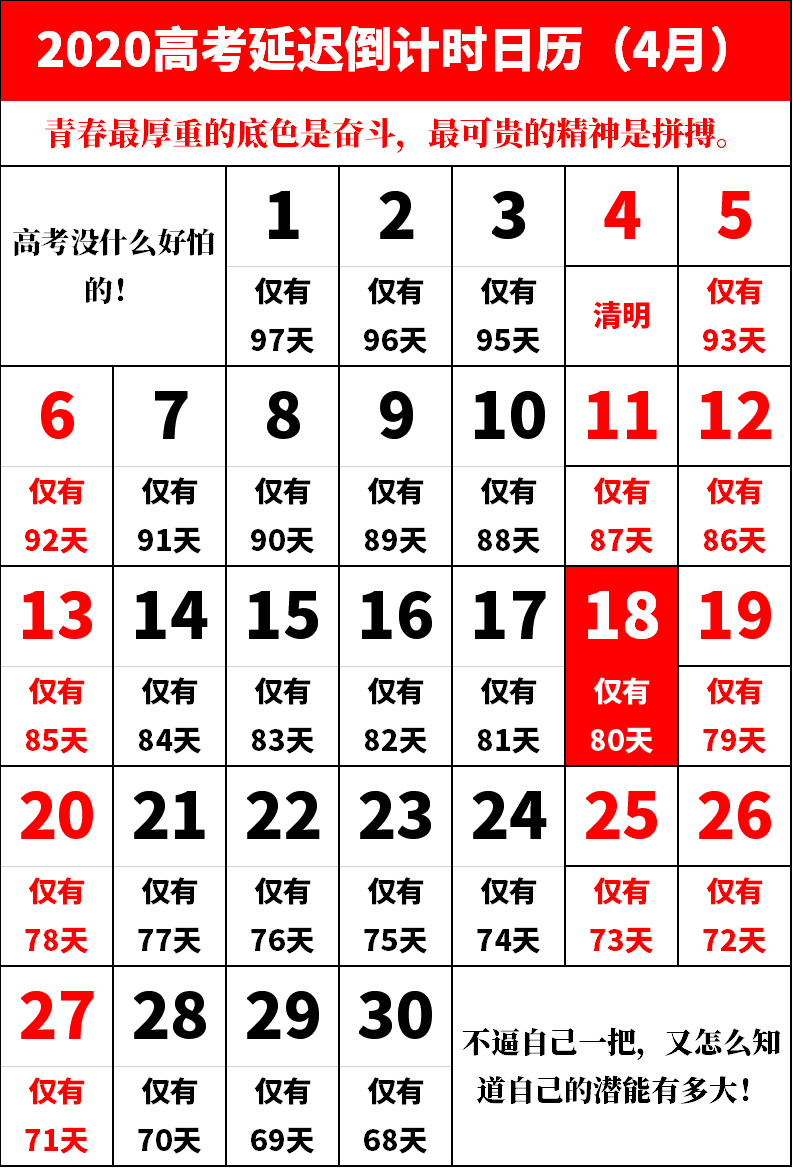 见证历史! 高考延期一个月! 最新倒计时日历和各地最新考试时间
