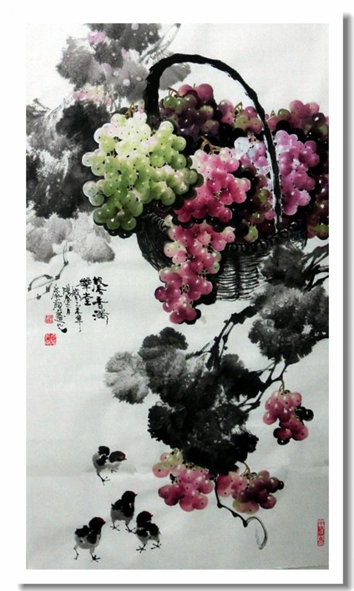 溢香流韵--赵太岭画葡萄