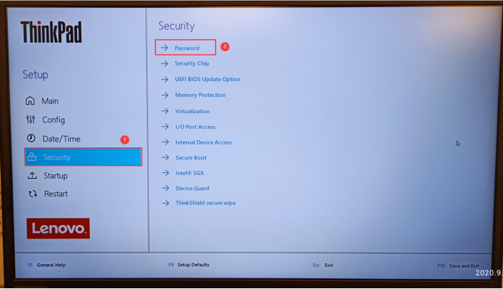 联想笔记本设置bios密码