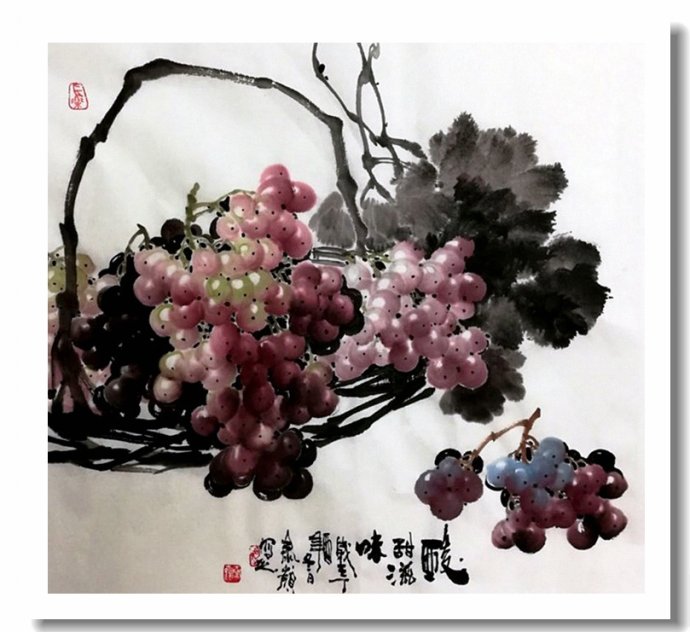 溢香流韵--赵太岭画葡萄