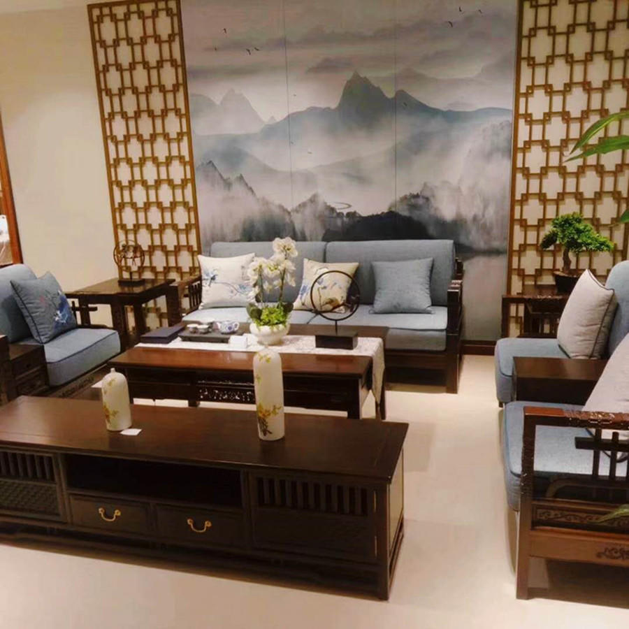 15款新中式沙发背景墙，雅致清新又不失个性，谁看谁喜爱