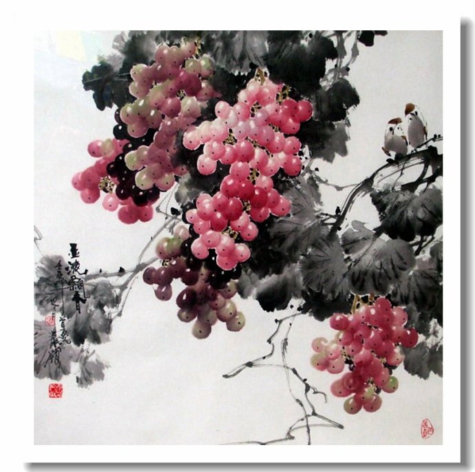 溢香流韵--赵太岭画葡萄