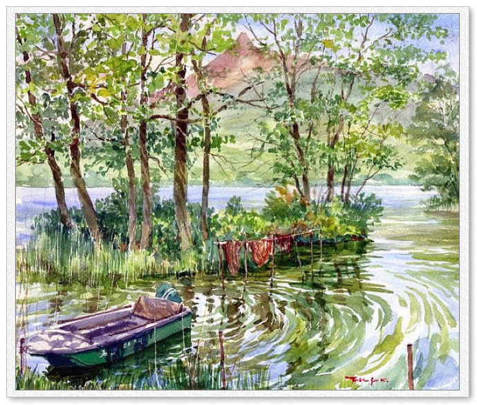 东亚风情 -- 高崎尚昭水彩画