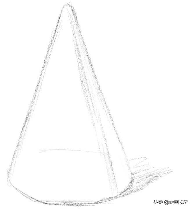 零基础几何体教程：分步骤讲解圆锥体画法，收藏起来临摹学习