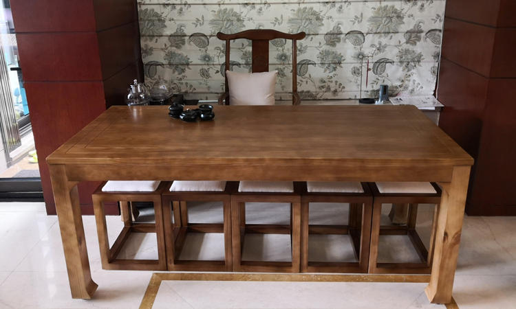 实木茶室：新中式茶桌，打造家里的“世外桃源”