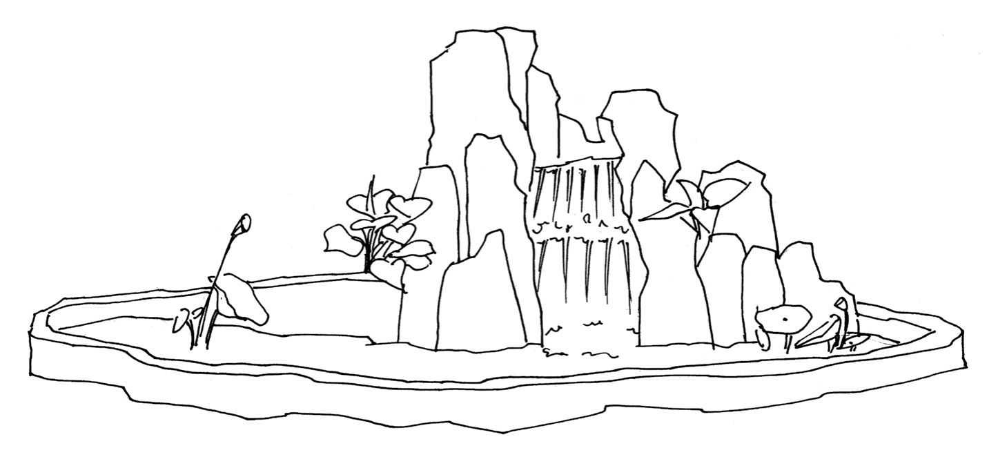 零基础速写教程:分步骤讲解假山速写画法,简单易学,快来临摹吧