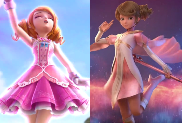 星学院人物造型改版对比，小月和美星的仙女气质消失，菲洛成女神