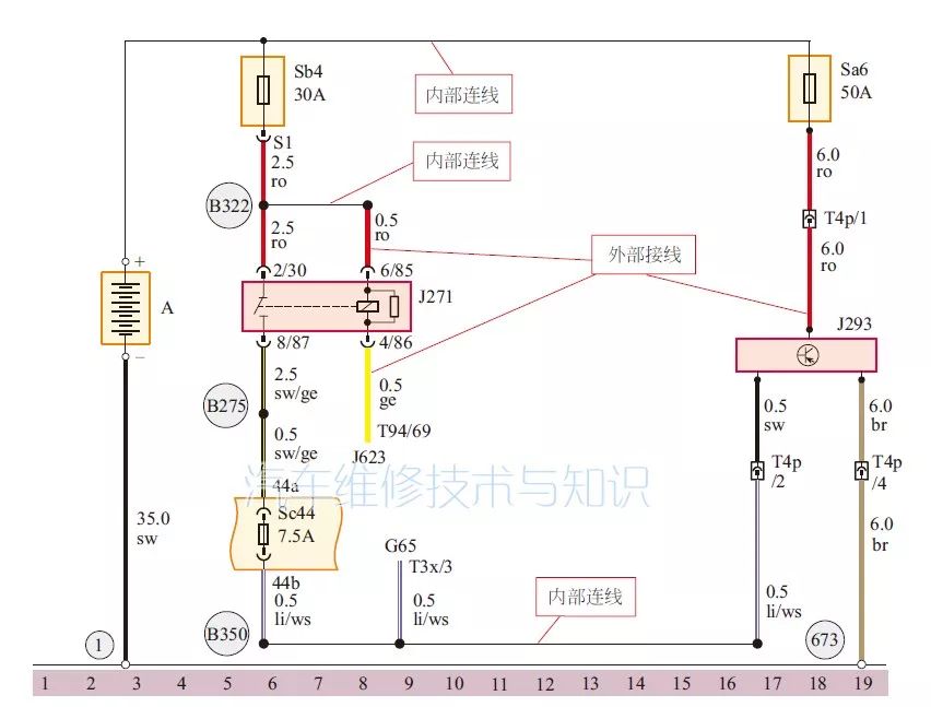 大众汽车电路图的特点与识读方法