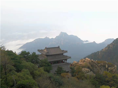 雨后泰山 云雾起 秋意浓