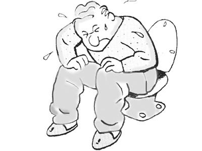 拉屎的时间很长,拉的次数减少,大便干燥,或怎么拉也拉不出.