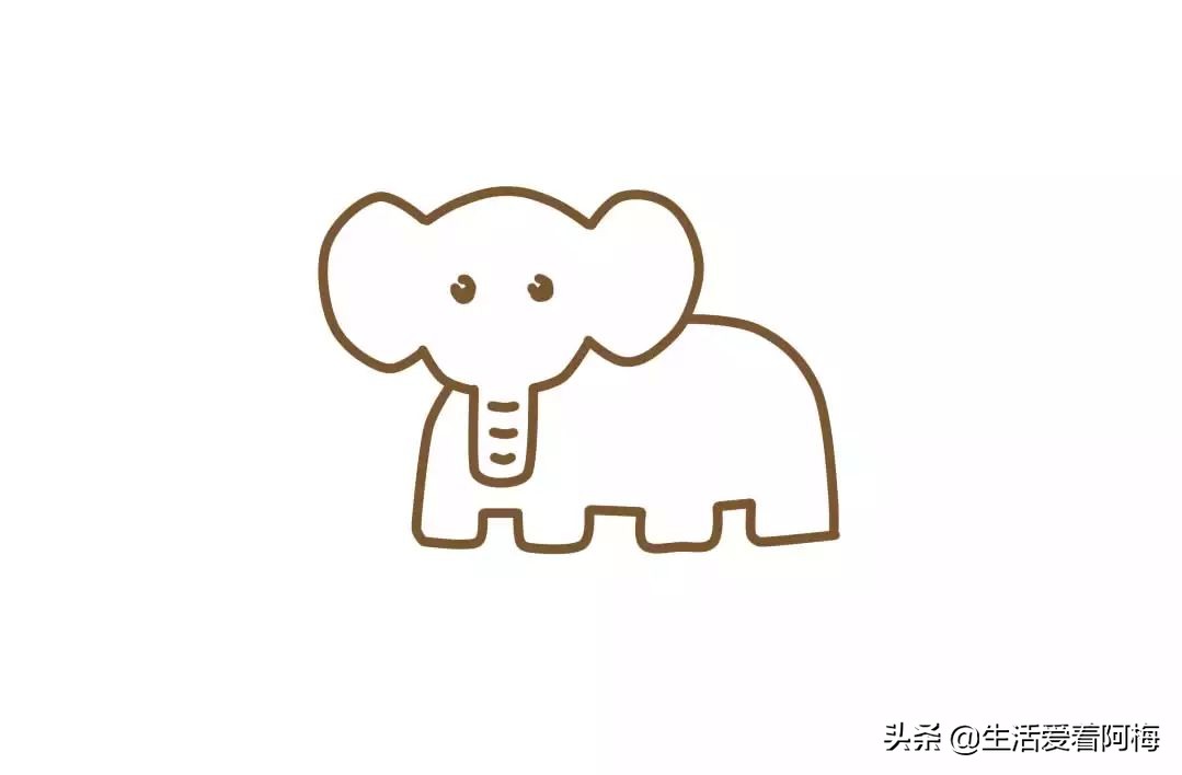 大象简笔画图片 简单图片