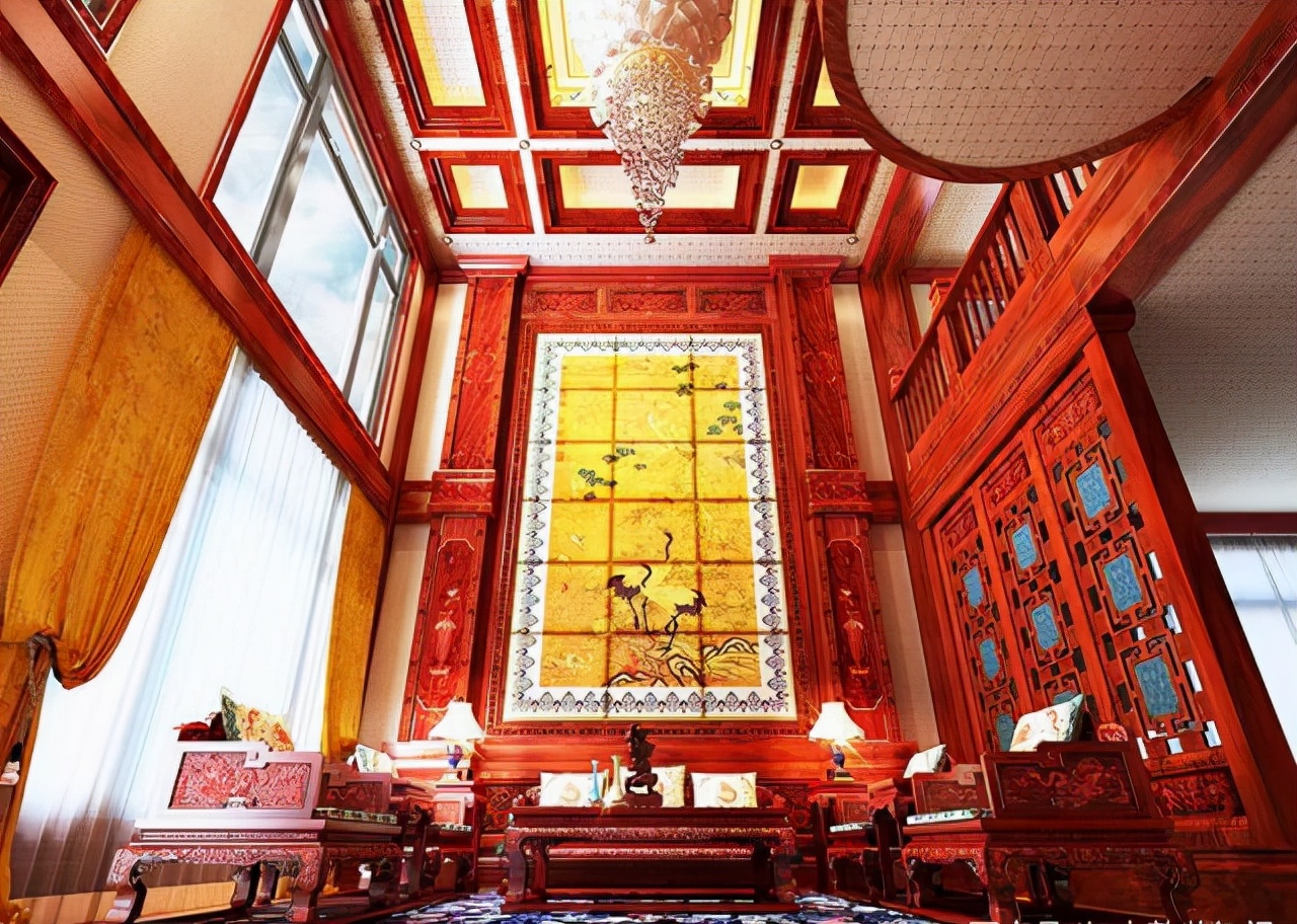 建造在农村里的别墅，配上中式装修，满屋的红木飘香，惊艳了我