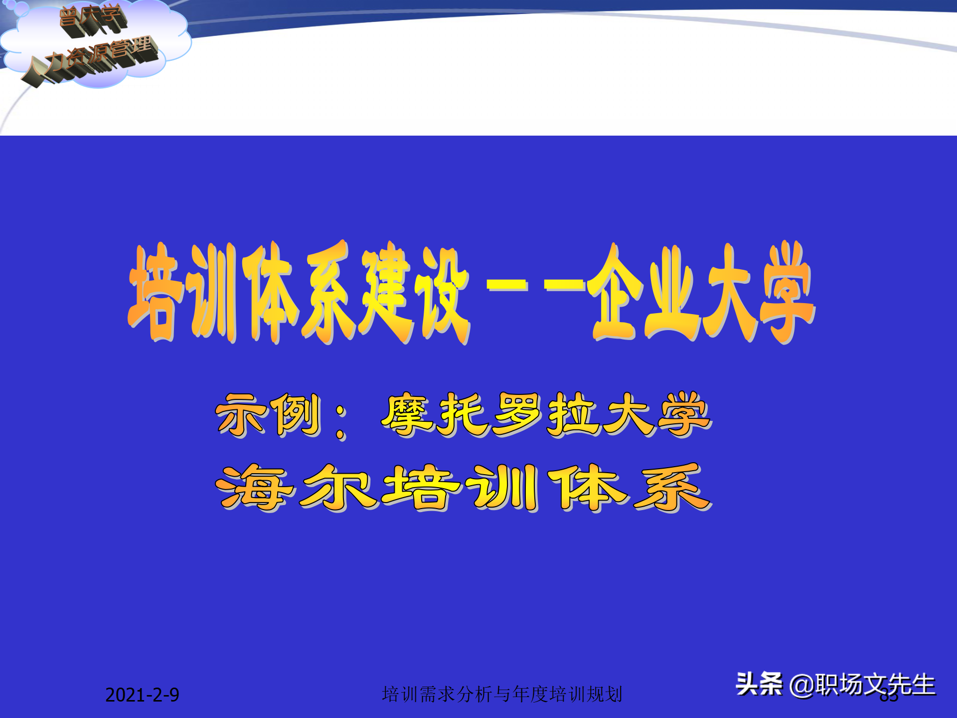 企业竞争的本质是人的竞争，142页培训需求分析与年度培训规划