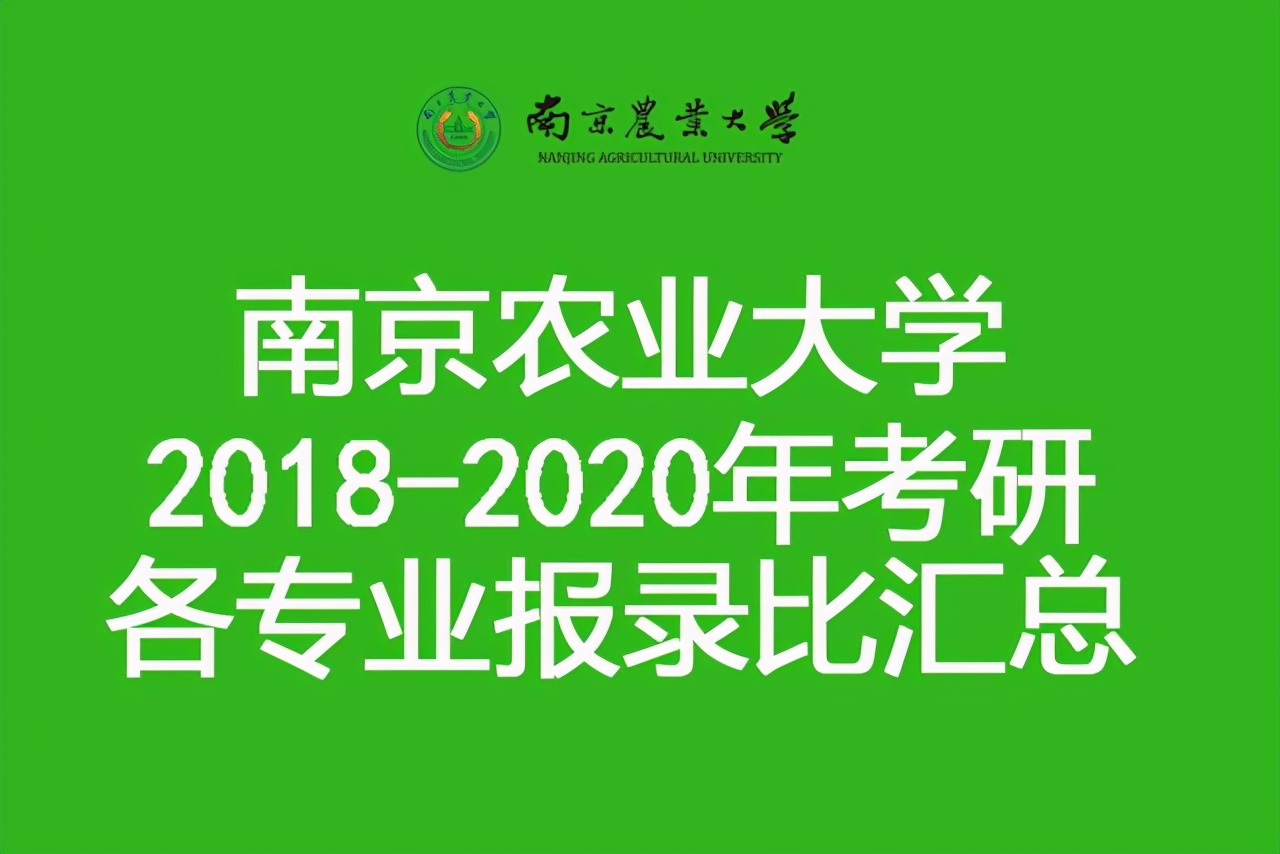 南京农业大学2018-2020年硕士研究生各学院各专业报录比汇总