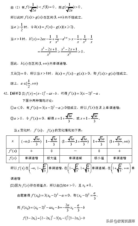 高考数学：2010—2018真题汇编，专题三，导数及其应用