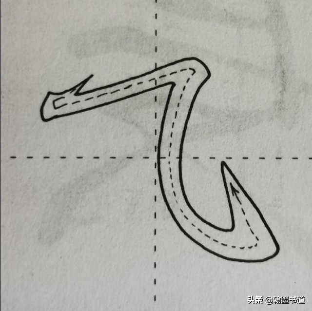 《兰亭序》技法二十一：长横折钩、短横折钩、横折弯钩、竖横折钩