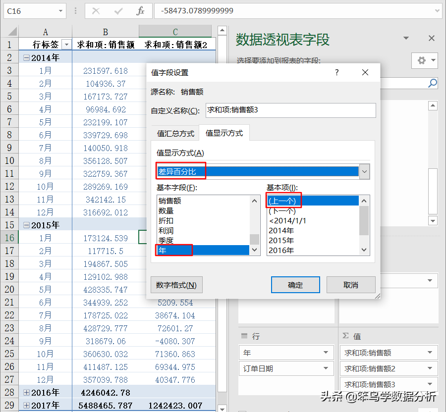 两个数据的差异百分比（数据分析中的对比分析法）