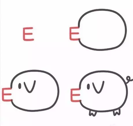 26幅有趣的字母简笔画，一边画一边学英文字母，为孩子收藏吧