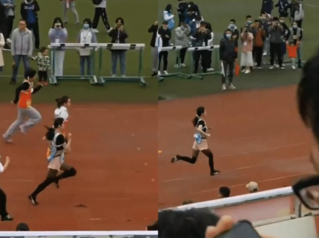 穿黑色裤袜“运动媛”，学校赛跑拿第一反被骂，校友澄清事情反转