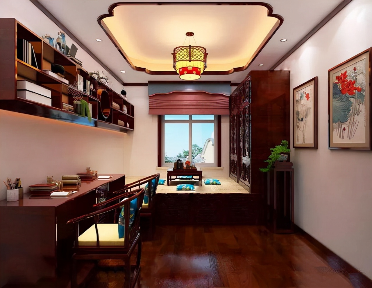 建造在农村里的别墅，配上中式装修，满屋的红木飘香，惊艳了我