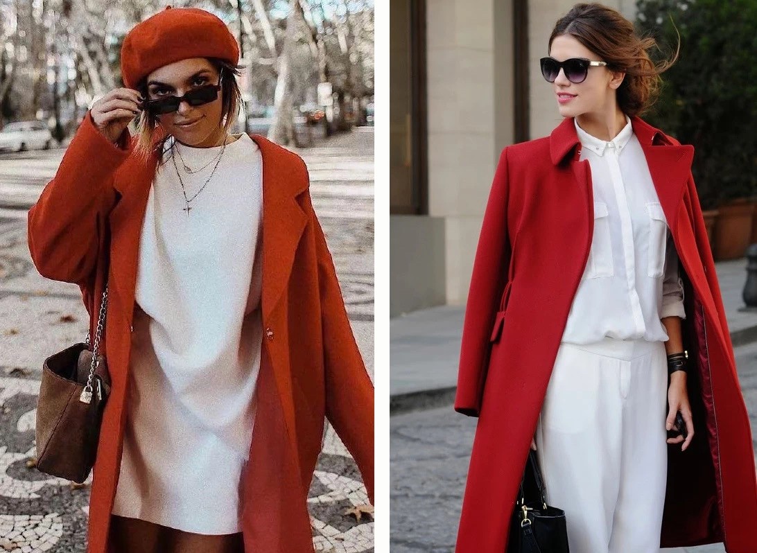 红色大衣穿不好显土?试试配"黑,白,大地色",高级大气显肤色