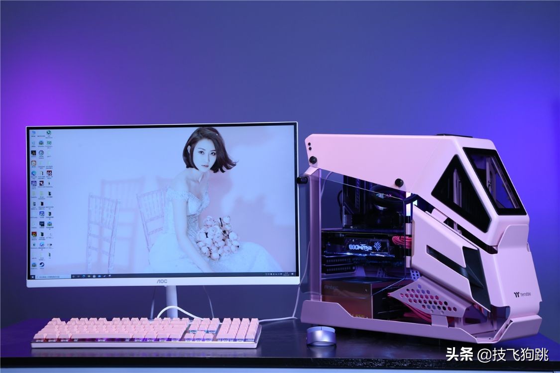 这主机粉粉嫩嫩多可爱，说丑的都是直男吧，TT新品机箱装机体验