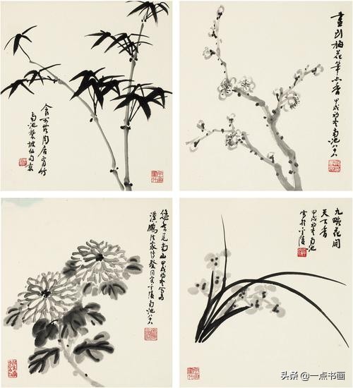 "四君子"梅兰竹菊的画法,看着容易,画好很难