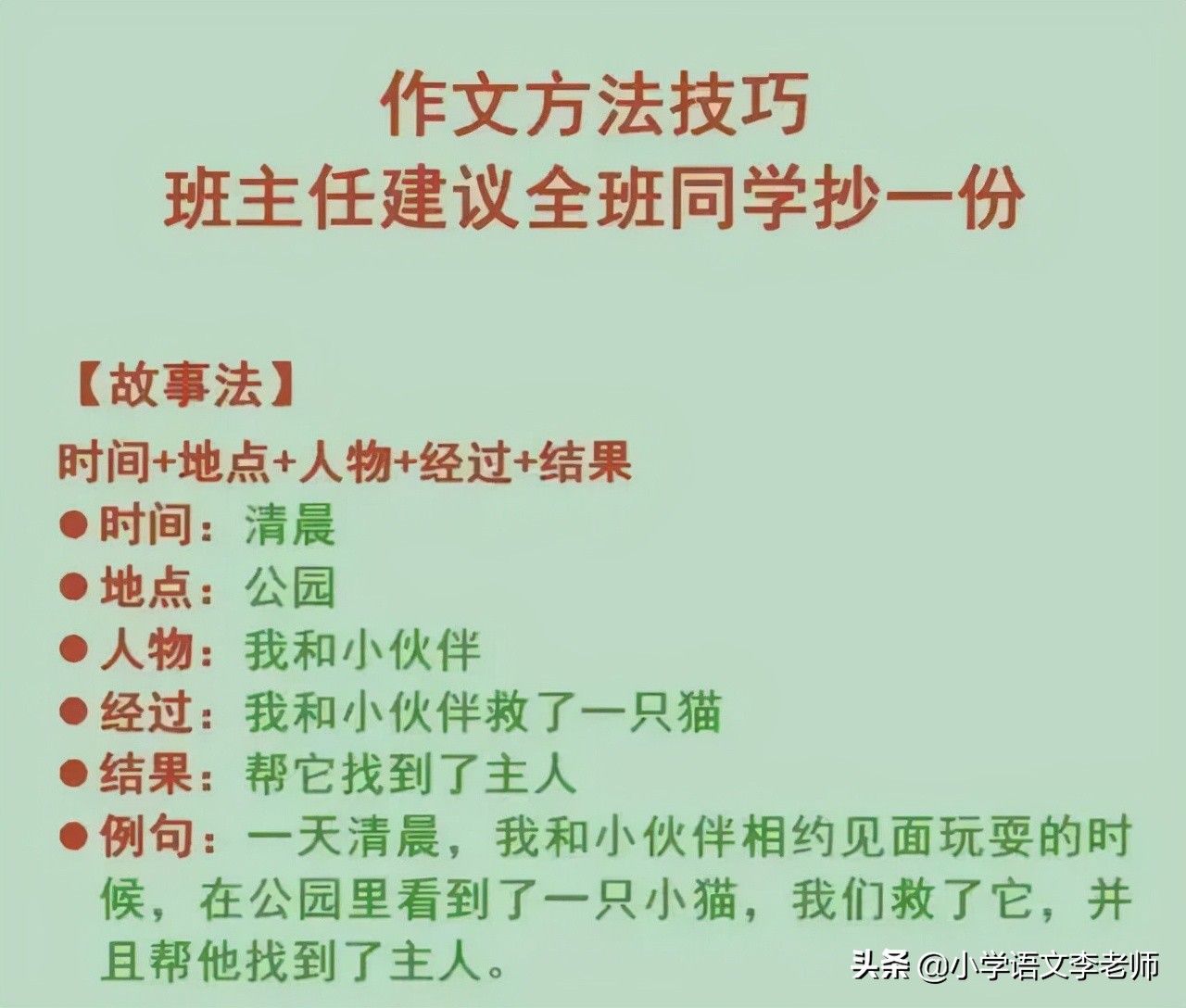 小学语文老师用心整理，将写作框架编成万能公式，果断收藏