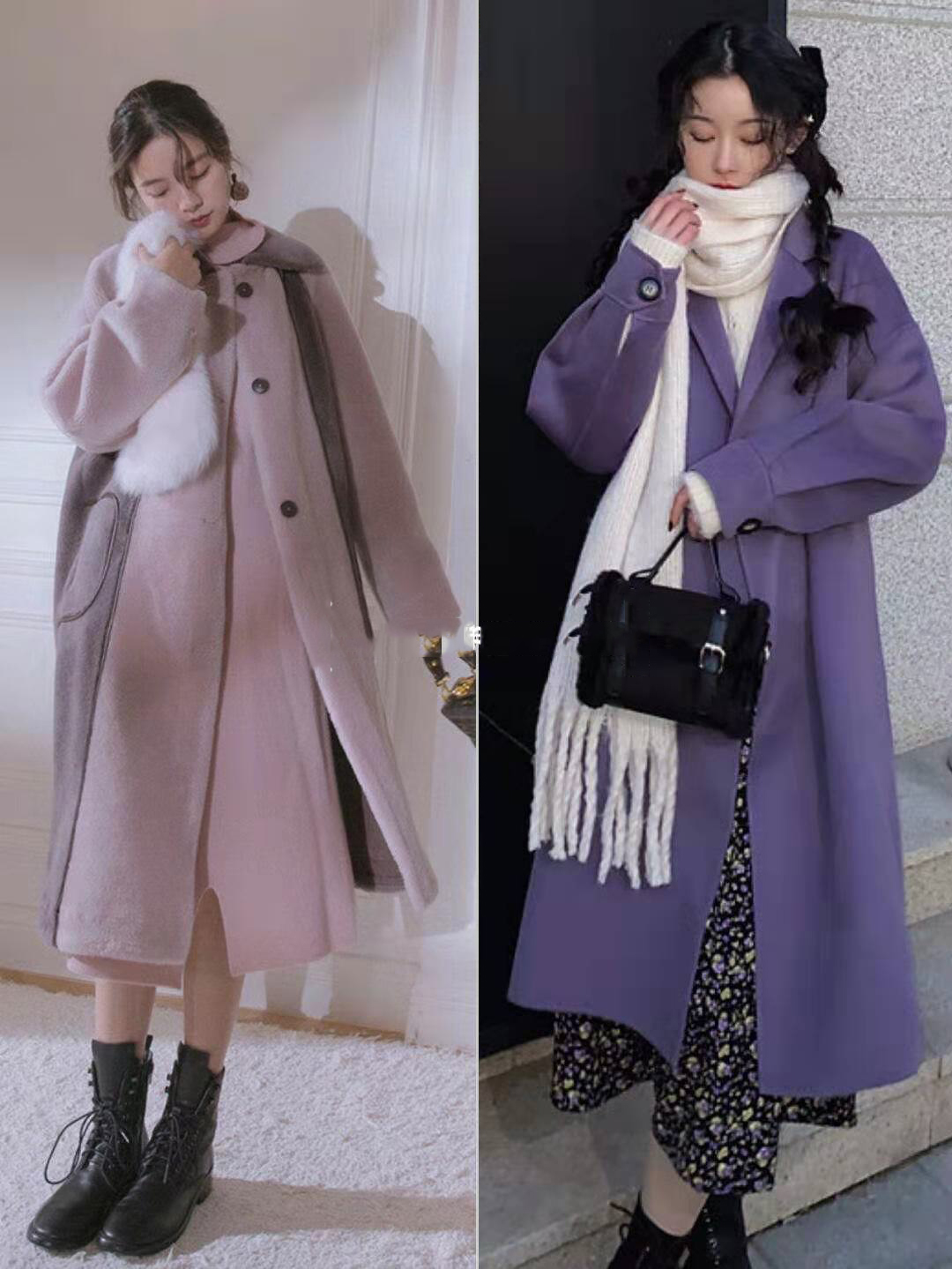 喜欢冬天穿紫色，定是个优雅浪漫的女人，若选对配色会更有气质