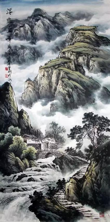 「宏篇巨构」曾刚彩墨山水画,养心夺目