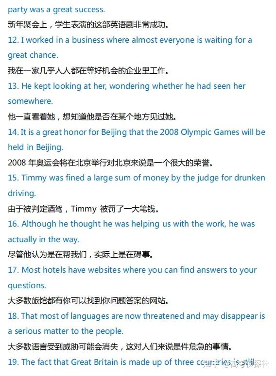 高中英语200个典型例句！涵盖高中三年所有语法、单词！必须掌握