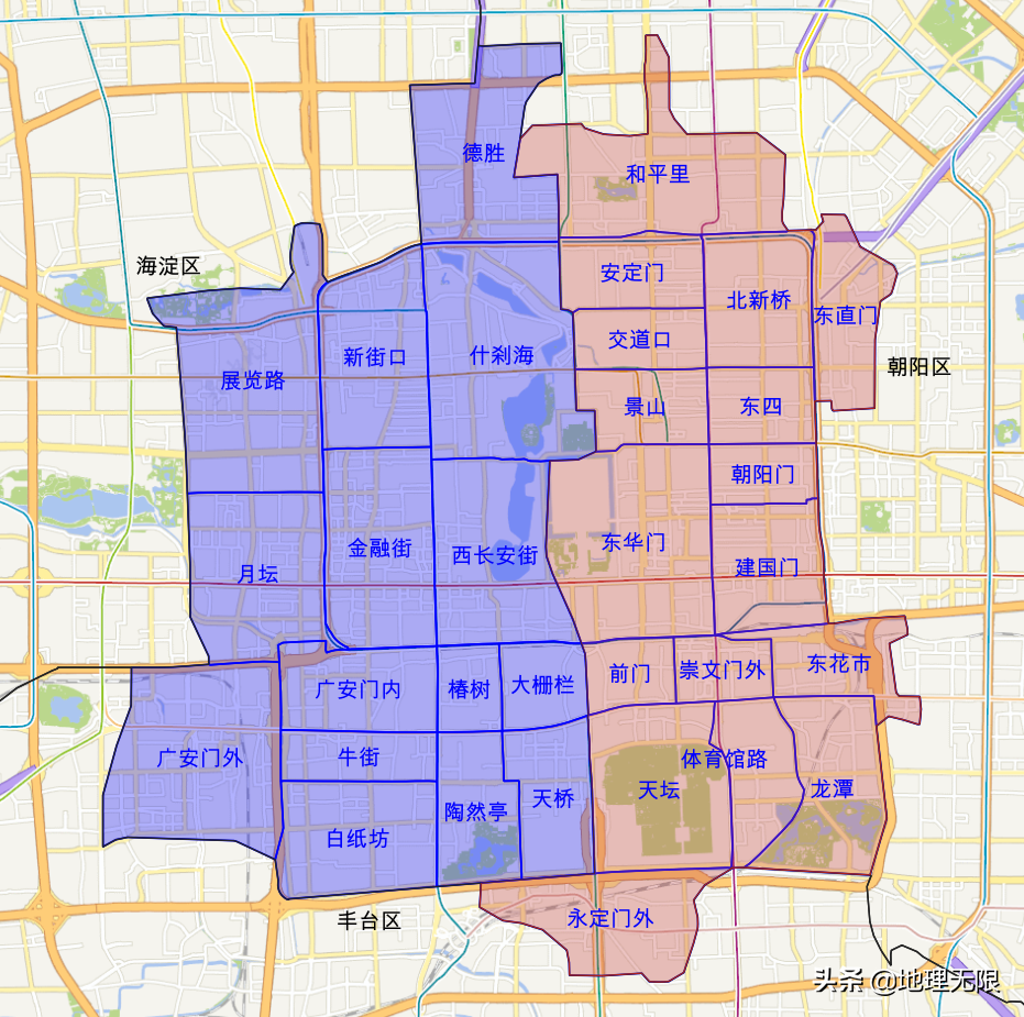 北京市行政区划地图（首都功能核心区街道地图）