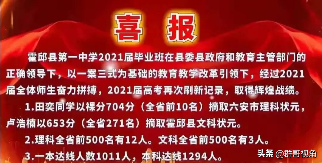 六安市14所高中2021年高考喜报汇总