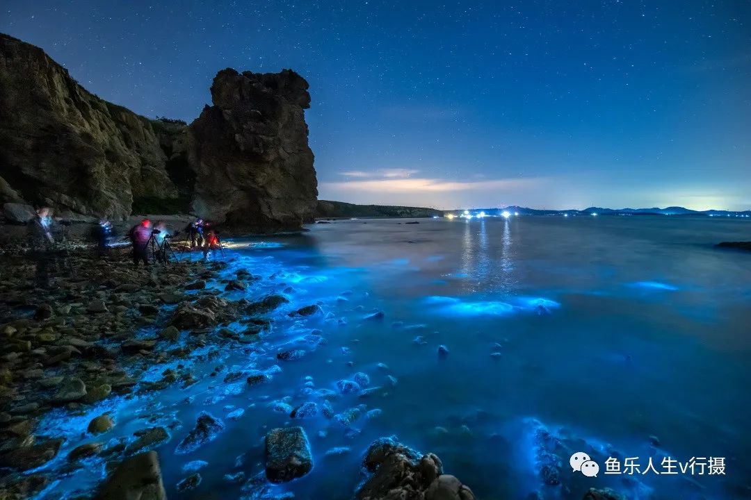双月湾荧光海滩图片