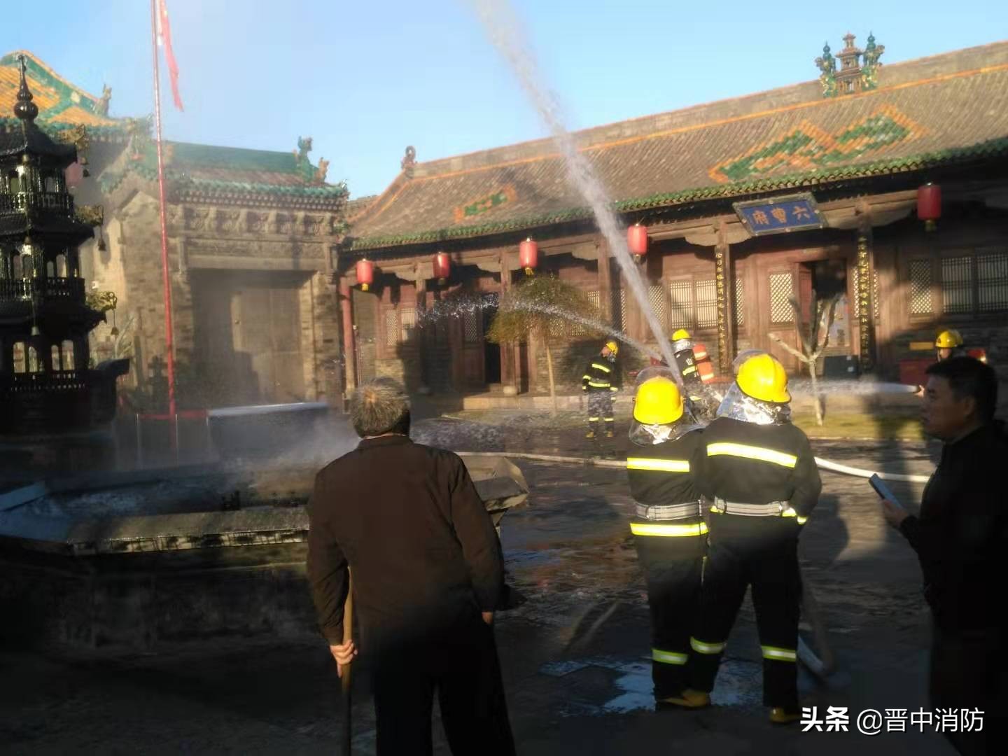 古城景点消防安全日，平遥消防培训演练不停歇
