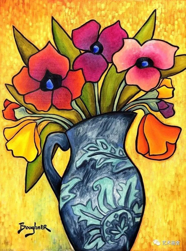 六年级美术画花瓶与花图片