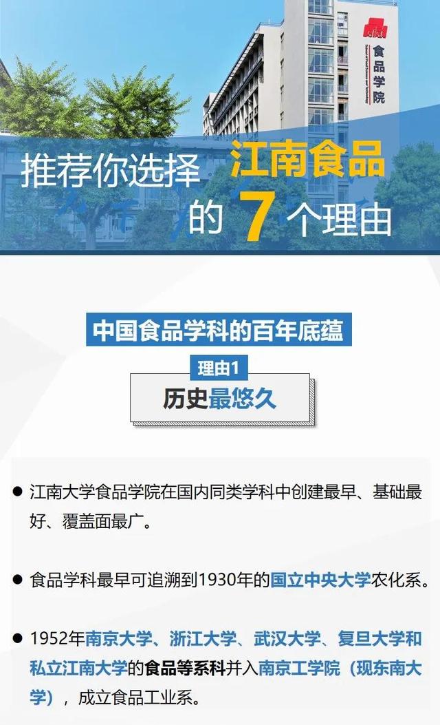 2021年选择江南大学食品学院的7个理由！附食品学院2021招生计划