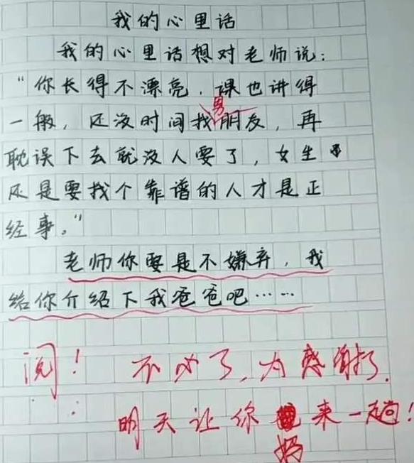 小学生作文《我的理想》获满分，老师评语亮了：注意你的同桌