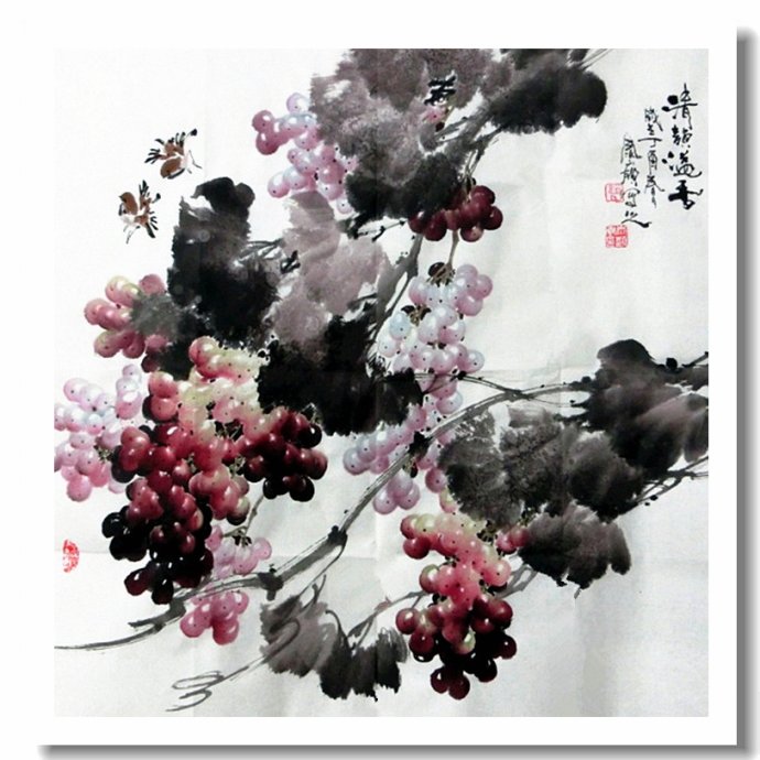 溢香流韵--赵太岭画葡萄